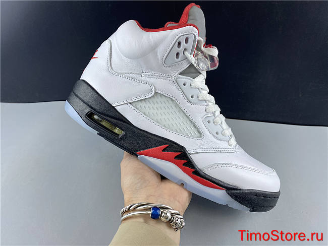 Nike Air​ Jordan 5 Retro Fire Red Silver Tongue DA1911-102 - 1