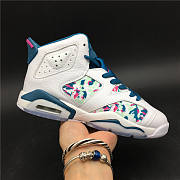 Nike Air​ Jordan 6 Retro White Laser Fuchsia Green Abyss 543390-153 - 1