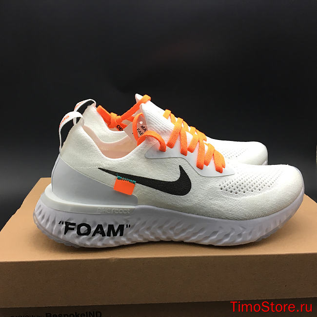 Nike Epic React Flyknit X Off White White AQ0070 100 - 1