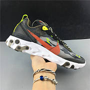 Nike React Element 87 Medium Olive Bright Crimson - 6