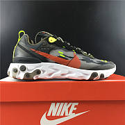 Nike React Element 87 Medium Olive Bright Crimson - 3
