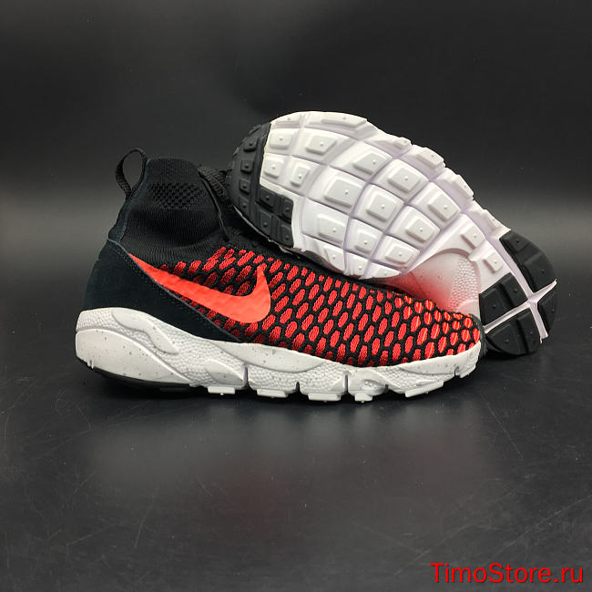 Nike Air Footscape Magista Flyknit Black/Bright Crimson-Gym Red-Cool Grey - 1