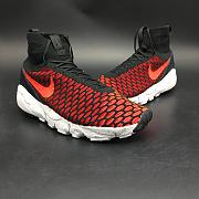 Nike Air Footscape Magista Flyknit Black/Bright Crimson-Gym Red-Cool Grey - 3