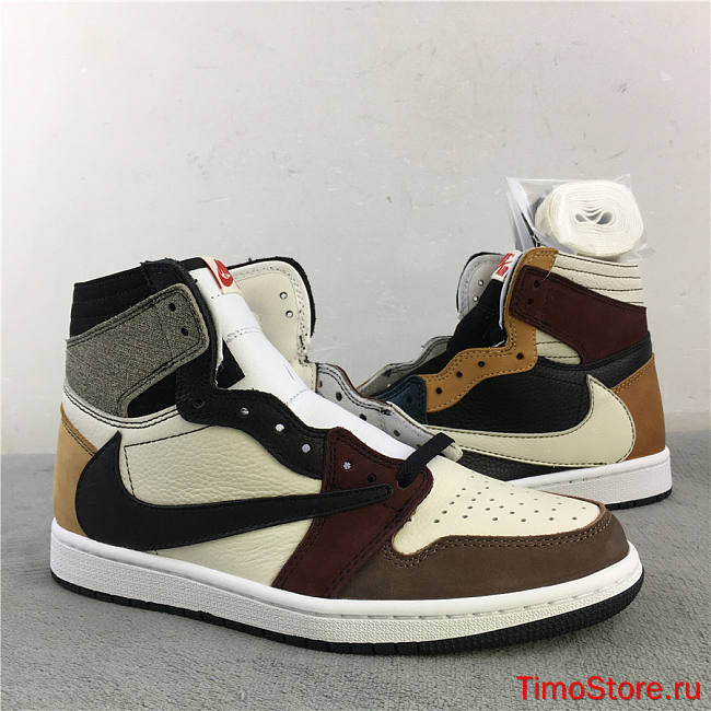 The Shoe Surgeon x Air Jordan 1 High 'Travis Scott Earth Tone Scrap Leather' - 1