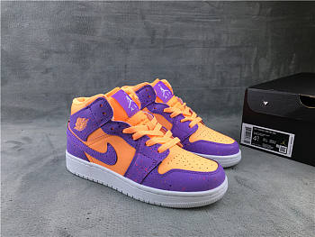Nike Air Jordan 1 Mid Paint Splatter Orange Purple AV5172-800