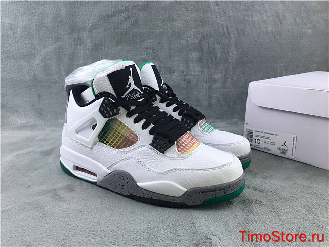 Nike Air Jordan 4 Retro Lucid Green Rasta AQ9129-100  - 1