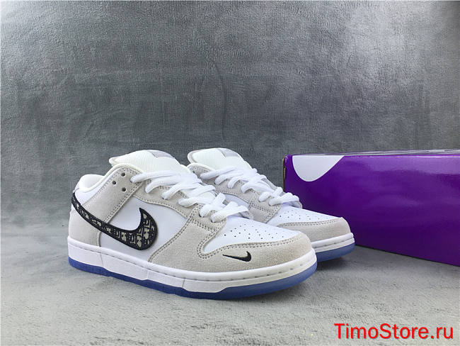D1or x Nike SB Dunk Low Pro Wolf Grey/White-Sail BQ6817 002 - 1