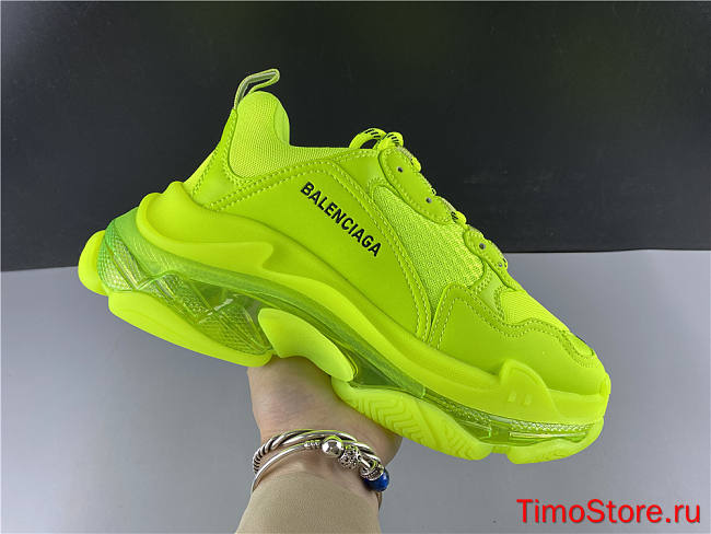 Ba1enc1age Triple S Clear Sole Fluo Yellow 541624W2FF13720 - 1
