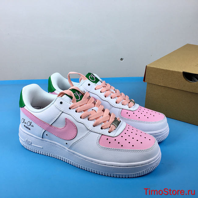 Nike Air Force 1 Low White Pink Green 314219-130  - 1