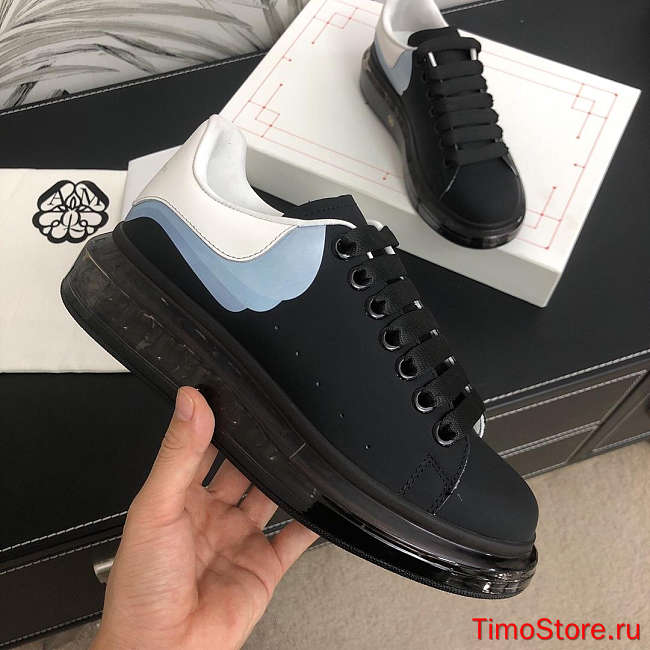 Alexander McQveen Oversized Sneaker Black White Blue 604233WHX991070 - 1