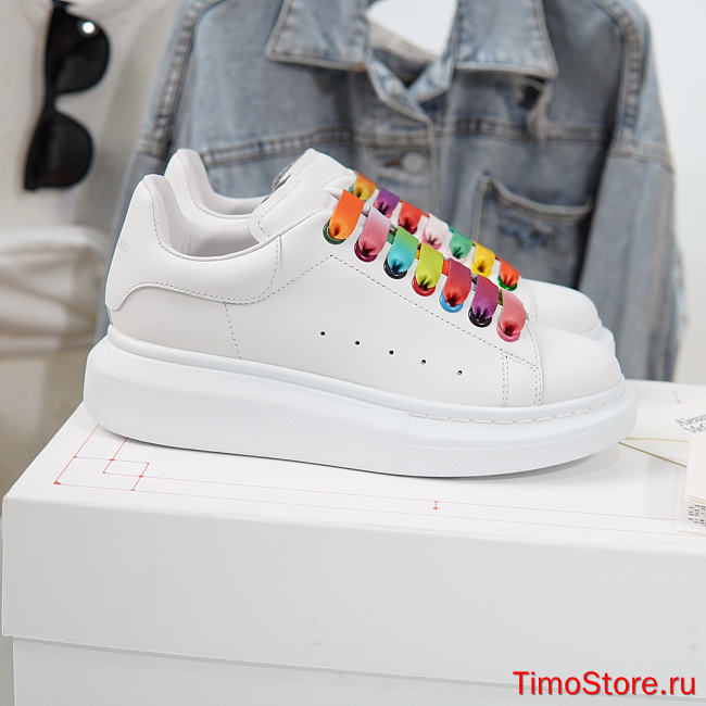 Alexander McQveen Oversized Sneaker White Rainbow 553680WHX9P9035 - 1
