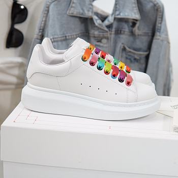 Alexander McQveen Oversized Sneaker White Rainbow 553680WHX9P9035