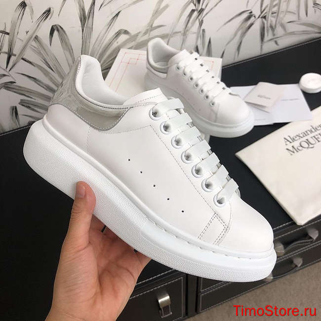 Alexander McQveen Oversized Sneaker White Silver  - 1