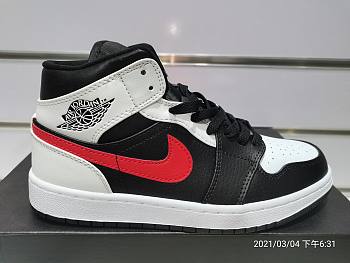 Nike Air Jordan 1 Mid Black Chile Red White 554724-075