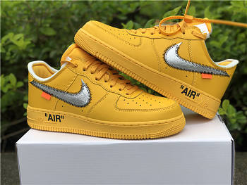 Nike Air Force 1 Low OFF-WHITE University Gold Metallic Silver DD1876-700