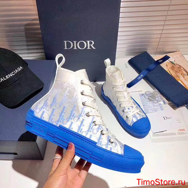 D1or B23 HIGH-TOP SNEAKER Oblique Gradient Blue 3SH118YUNH560 - 1