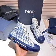 D1or B23 HIGH-TOP SNEAKER Blue Oblique Canvas 3SH118YNTH565   - 1