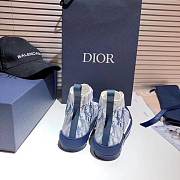 D1or B23 HIGH-TOP SNEAKER Blue Oblique Canvas 3SH118YNTH565   - 3