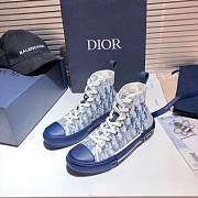 D1or B23 HIGH-TOP SNEAKER Blue Oblique Canvas 3SH118YNTH565   - 5