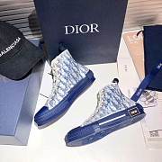 D1or B23 HIGH-TOP SNEAKER Blue Oblique Canvas 3SH118YNTH565   - 6