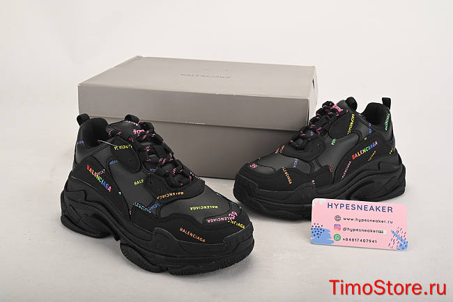 Ba1enc1age Triple S Allover Logo Black Multicolor - 1