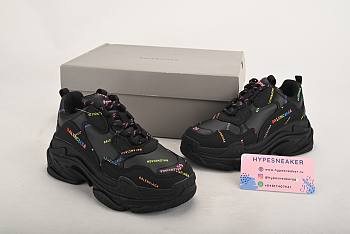 Ba1enc1age Triple S Allover Logo Black Multicolor