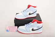 Nike Air Jordan 1 Mid Half Blue Polka Dot Swoosh 555112-400 - 6