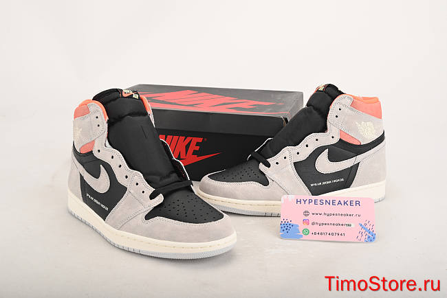 Nike Air Jordan 1 Retro High Neutral Grey Hyper Crimson 555088-018 - 1