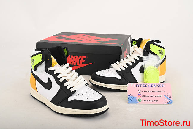 Nike Air Jordan 1 Retro High White Black Volt University Gold 555088-118 - 1