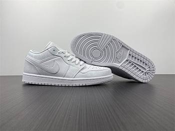 Nike Air Jordan 1 Low Triple White Tumbled Leather 553558-130