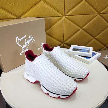 Chr1stian Loubout1n High White Sneaker