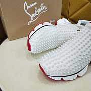 Chr1stian Loubout1n High White Sneaker - 5