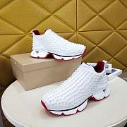 Chr1stian Loubout1n High White Sneaker - 3
