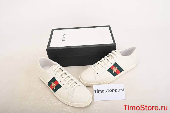 Gvcci White Embroidered Bee Ace Sneakers - 1