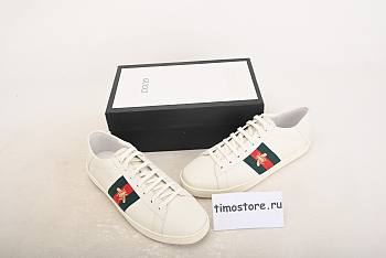 Gvcci White Embroidered Bee Ace Sneakers