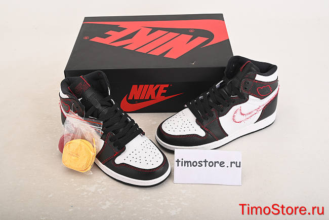 Nike Air Jordan 1 Retro High Defiant White Black Gym Red CD6579-071 - 1