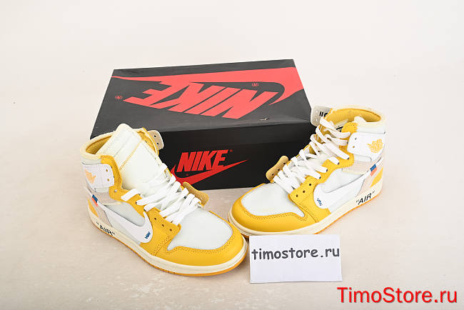 Nike Air Jordan 1 X Off White NRG White Yellow AQ0818-149 - 1