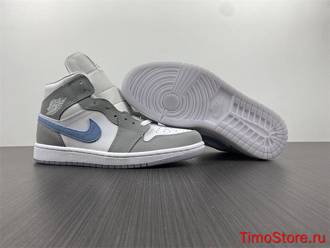 Nike Air Jordan 1 Mid Wolf Grey Aluminum BQ6472-105 - 1