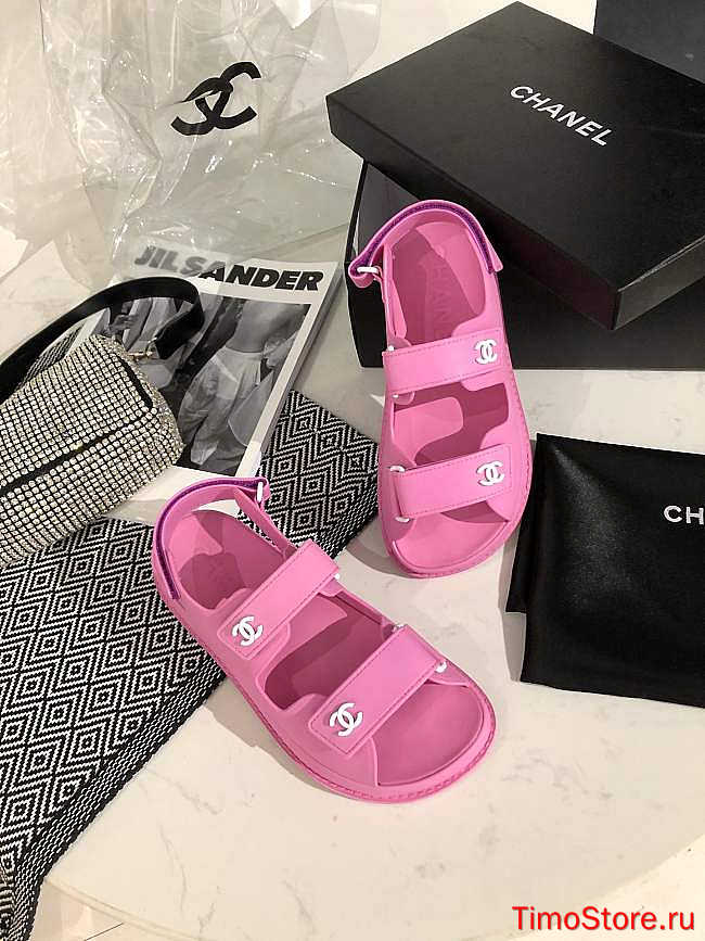 Dad Sandals Pink Rubber Sandals  - 1