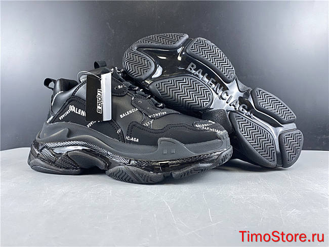 Ba1enc1age Triple S Sneaker Allover Logo Black 524039W09E12021 - 1