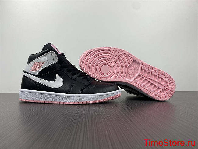 Nike Air Jordan 1 Mid Arctic Pink Black 555112-061 - 1