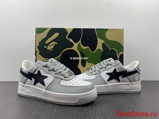 A Bathing Ape Bape Sta Low Grey Black 1H70-291-002 - 1