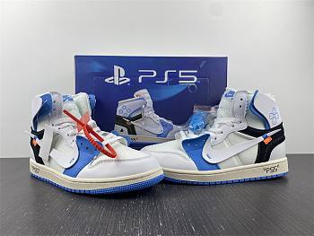 Nike Air Jordan 1 Retro High Off-White Blue  and white aQ0818-168