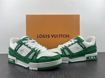 1ouis Vu1tton Traniner Green Monogram Denim White 1A9JHV