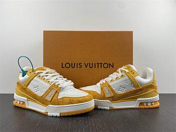 1ouis Vu1tton Traniner Yellow Monogram Denim White 1A9JHB 