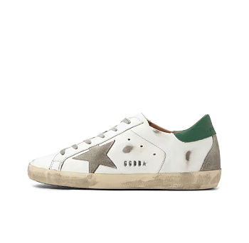 Golden Goose Super-Star White Green Grey Suede Patch 