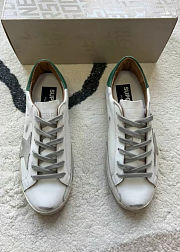 Golden Goose Super-Star White Green Grey Suede Patch  - 4