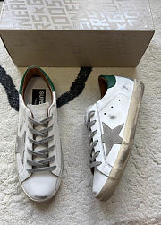 Golden Goose Super-Star White Green Grey Suede Patch  - 5