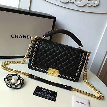 Chene1 Leboy Handbag Black 25cm