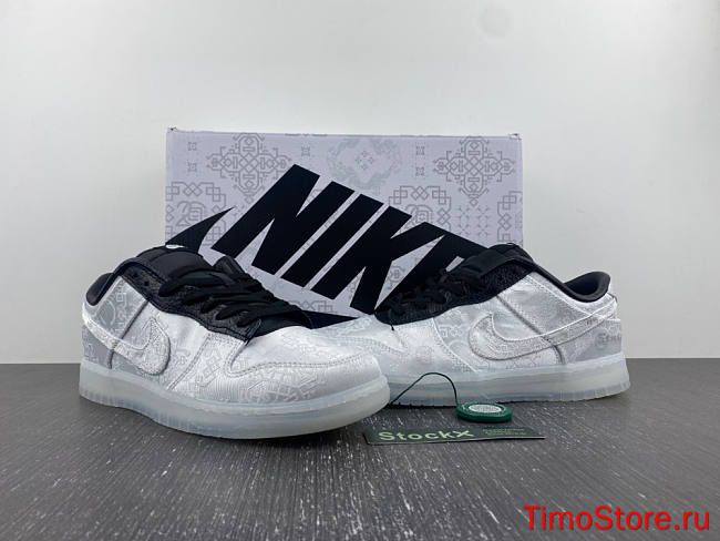 CLOT x fragment x Nike Dunk Low Colorway: White/Black  FN0315-110 - 1